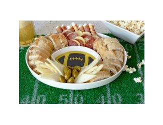 Jeanne Fitz Olive Oil and Balsamic Vinegar Dipping Platter - Football