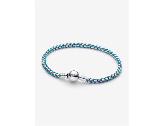Blue Cord Box Chain Bracelet Size 7.5"