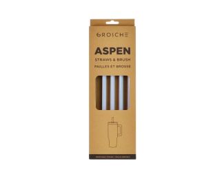 GROSCHE Aspen 40 oz 5 pack spare plastic straws- Slate Blue