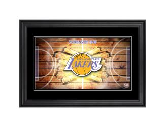 10" x 18" Hardwood Classics Panoramic Framed Photograph - LA Lakers