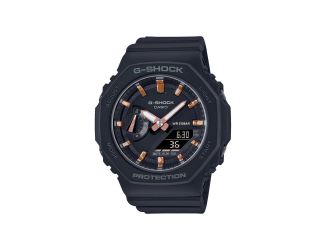 Ladies Octagonal Analog/Digital Black Resin Watch Black Dial