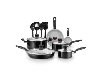 Initiatives Ceramic 14-Piece Cookware Set - Black