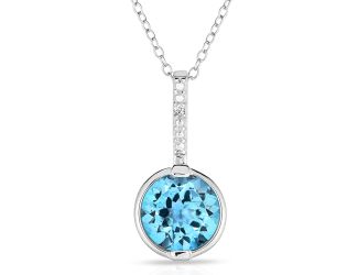 Diamond & Blue Topaz Necklace