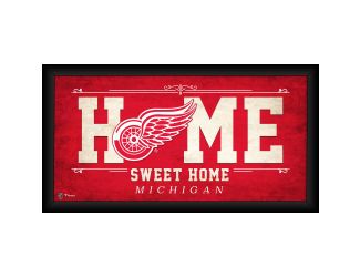 10" x 20" Home Sweet Home Framed Collage - Detroit Red Wings