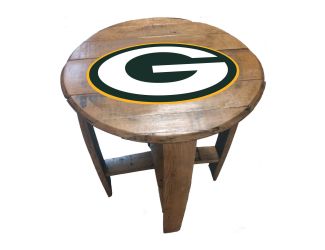 Green Bay Packers Oak Barrel Table