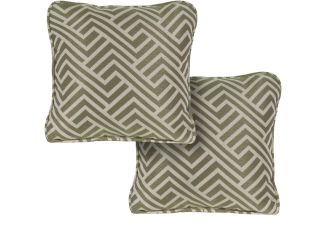 Set of 2 Geo Stripe Indoor/Outdoor Throw Pillows in Cilantro Green