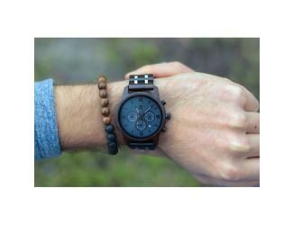 Silver Fox  Black Sandalwood Chronograph Wooden Watch