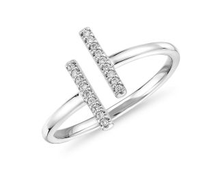 Modern Silver CZ Ring
