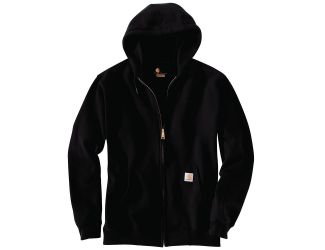 Men's Loose Fit Midweight Full-Zip Sweatshirt-Black-LG