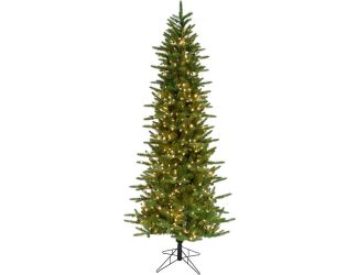 7.5 Ft. Stockbridge Pine Slim Artificial Christmas Tree with Warm White LED Lights