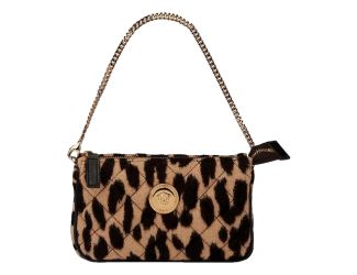 Versace Leopard Print Fur Mini Shoulder Bag Gold Medusa Chain Designer Handbag