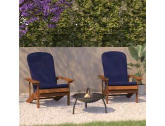 Indoor/Outdoor Teak Adirondack Chairs with Teal Cushions - Set of 2