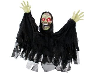 Animatronic Groundbreaker Ghoul with Lights and Sound, Indoor or Covered Outdoor Halloween Decoratio
