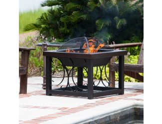 Hammertone Bronze Finish Cocktail Table Fire Pit