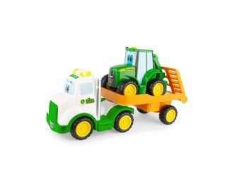 John Deere Farmin Friends Hauling Set with Backhoe Tractor