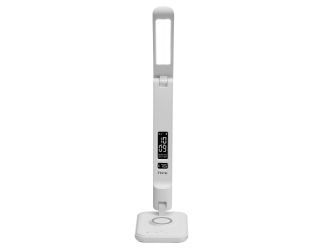 PowerLight Pro+ Foldable LED Lamp/Alarm Clock w/ USB & Wireless Charging White
