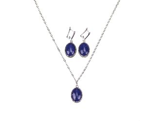 Blue Lapiz Jewelry Set