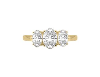 1CTW Three Stone Oval Lab Diamond Ring Size 9.5