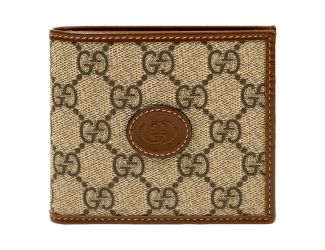 Gucci Interlocking G Leather Emblem Supreme Canvas Bifold Wallet