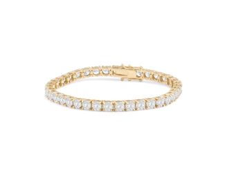 Bright White Privilege Round Lab Grown Diamond Tennis Bracelet in 14K Yellow Gold 12.00ct,EF,VS1 VS2