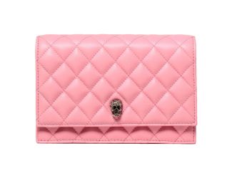Alexander McQueen Pink Quilted Leather Skull Shoulder Bag