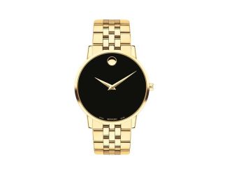 Men's Museum Gold-Tone Stainless Steel Watch Black Dial