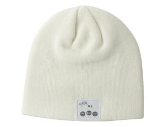 Bluetooth Knit Cap w/ Built-in Speakers and Mic White