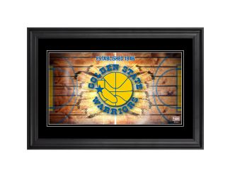 10" x 18" Hardwood Classics Panoramic Framed Photograph - Golden State Warriors