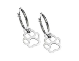 Joyful Sentiments Open Paw Print Hoop Earrings