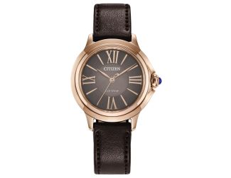 Ladies' Ceci Eco-Drive Brown Leather Strap Watch Brown Dial