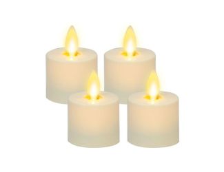 Flameless Indoor Set of (4) Flat Matte Plastic Unscented - Ivory