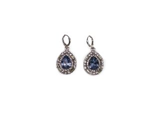 Art Deco Drop Earrings in Deep Blue