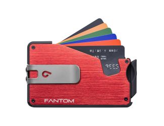 Fantom S Wallet, Slim, Red with Money Clip