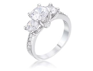 Three Stone CZ Engagement Ring