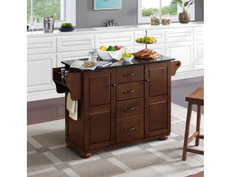 Eleanor Black Granite Top Kitchen Island