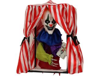 Animatronic Hanging Clown with Lights and Sound, Indoor or Covered Outdoor Halloween Decoration