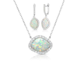 Opal Earring & Necklace Set