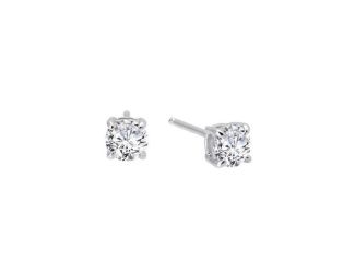 3/4 Ct. AAA CZ Full Faceted Silver Plated Earrings