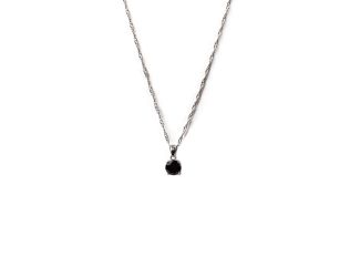 Round Cut Crystal Solitaire Necklace in Black Onyx