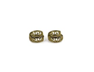 18K Gold Plated Hinged Filigree Hoop Earrings