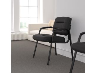 Flash Fundamentals Black LeatherSoft Executive Reception Chair - Guest Chair