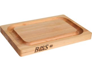 Maple Reversible Cutting Board with Groove, 12'' x 8'' x 1''