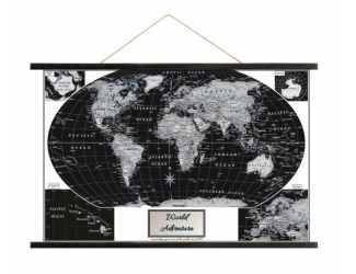 Black Ocean World Map on Canvas
