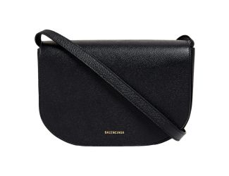 Balenciaga Ville Day Navy Grained Leather Shoulder Bag