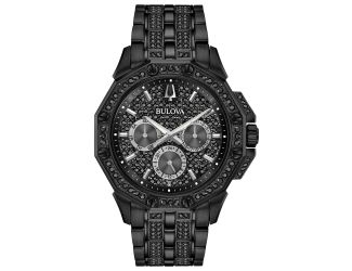 Mens Black IP & Black Swarovski Crystal Watch