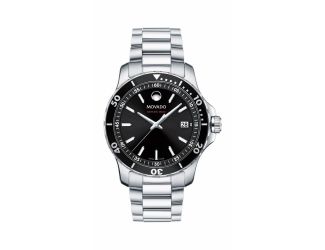 Mens Series 800 Silver-Tone Stainless Steel Watch Black Dial
