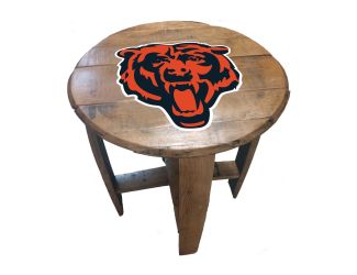 Chicago Bears Oak Barrel Table