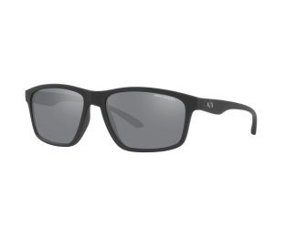 Men's Square Sunglasses - Matte Black/Light Grey Mirrored Black