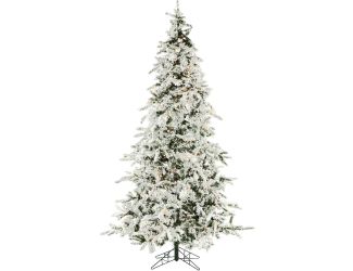 7.5-Ft. White Pine Snowy Artificial Christmas Tree with Clear Smart String Lighting