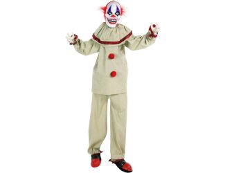 Life-Size Animatronic Clown with Lights and Sound, Indoor or Covered Outdoor Halloween Decoration
